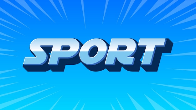 Photo sport 3d blue text