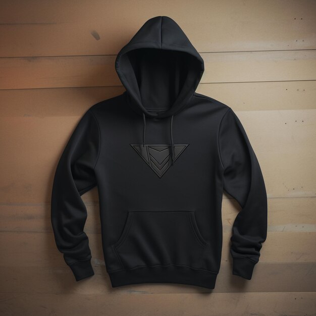 Sport black hoodie view minimal fashion apparel