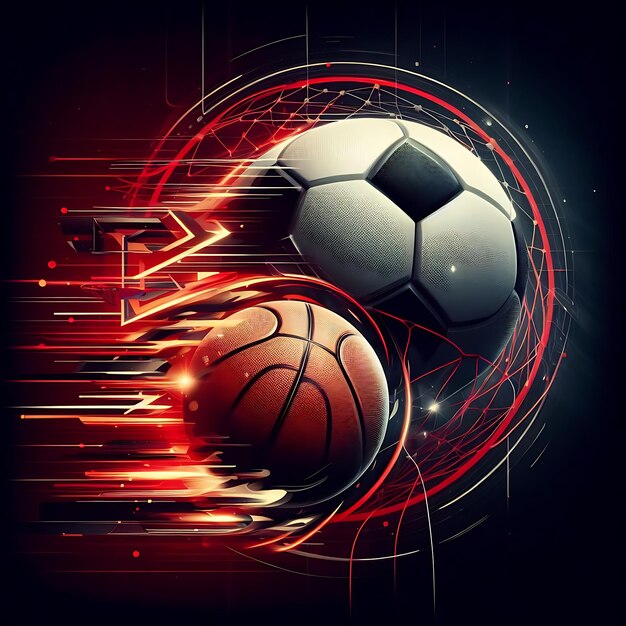 Photo sport black and red background