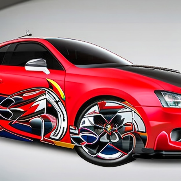 sport car decal wrap design vector