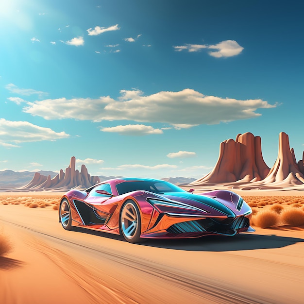 sport car in the desert