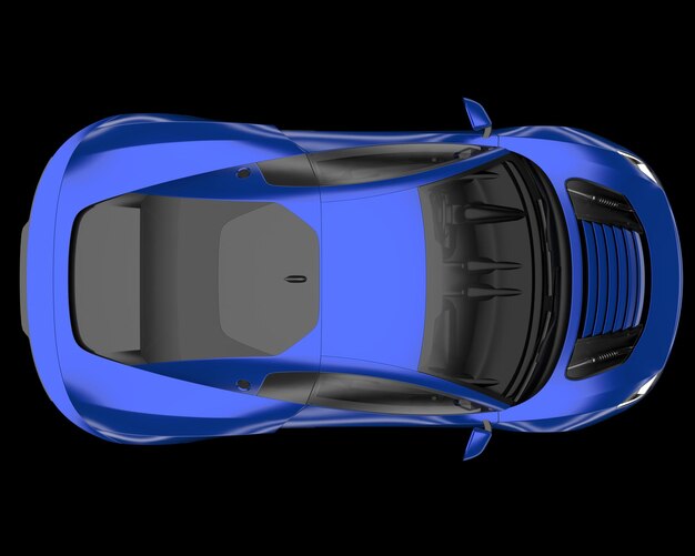 Спортивный автомобиль, изолированные на фоне 3D рендеринга иллюстрации