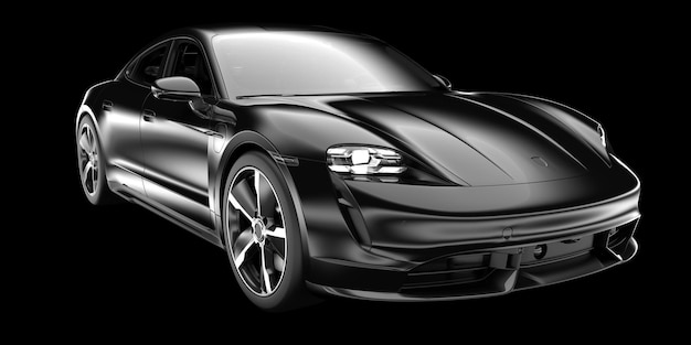 sport car isolated on background 3d rendering illustration