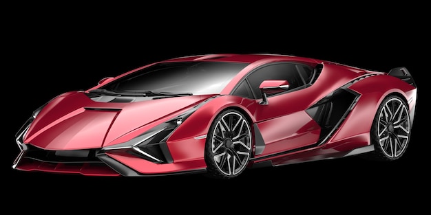 sport car isolated on background 3d rendering illustration