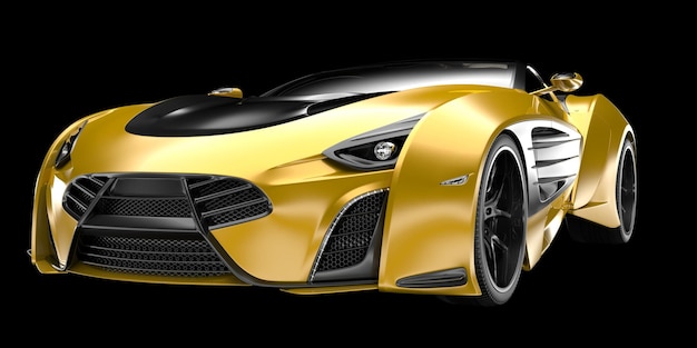 Спортивная машина изолирована на фоне 3D-илюстрации