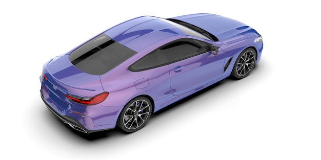 Auto sportiva isolata su sfondo 3d rendering illustrazione