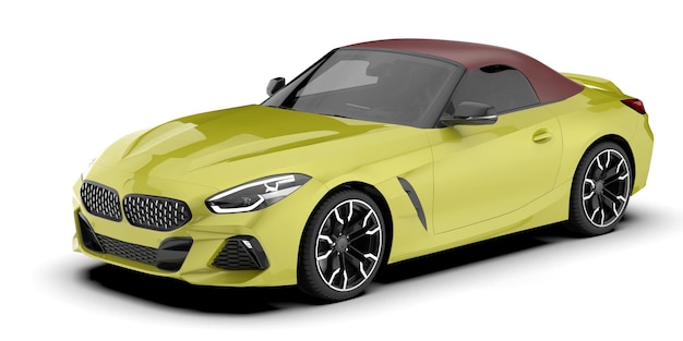 Auto sportiva isolata su sfondo 3d rendering illustrazione