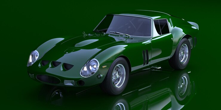 Фотография спортивный автомобиль, изолированные на фоне 3d рендеринга иллюстрации