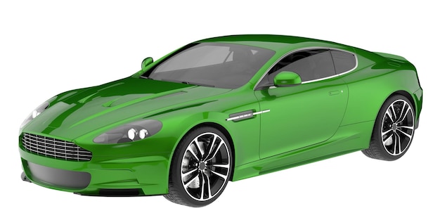 Foto auto sportiva isolata su sfondo 3d rendering illustrazione