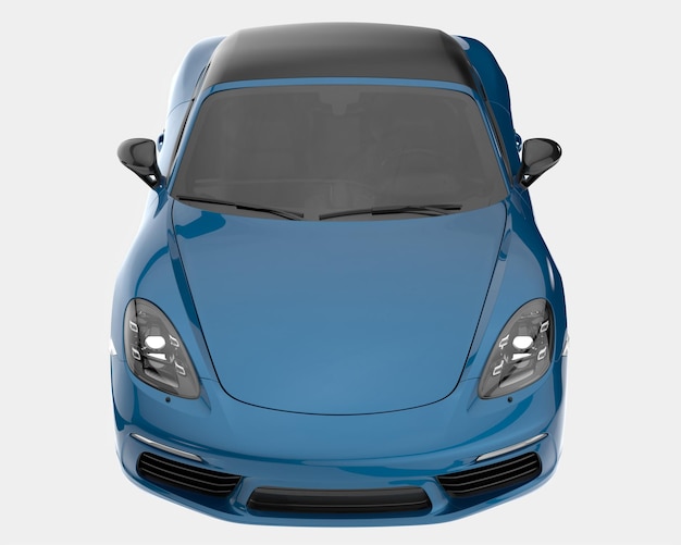 Спортивный автомобиль, изолированные на фоне 3D рендеринга иллюстрации