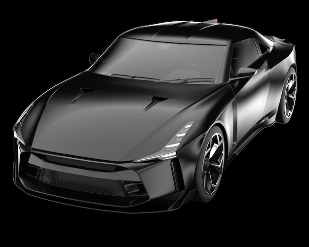 sport car isolated on background 3d rendering illustration