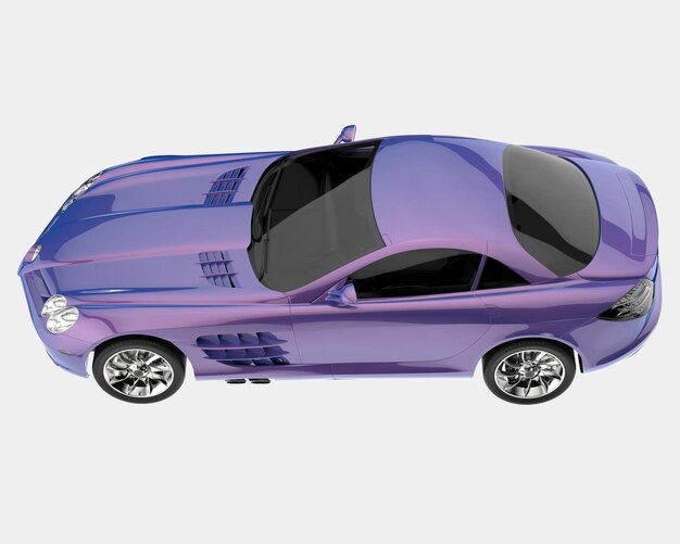 Auto sportiva isolata su sfondo 3d rendering illustrazione