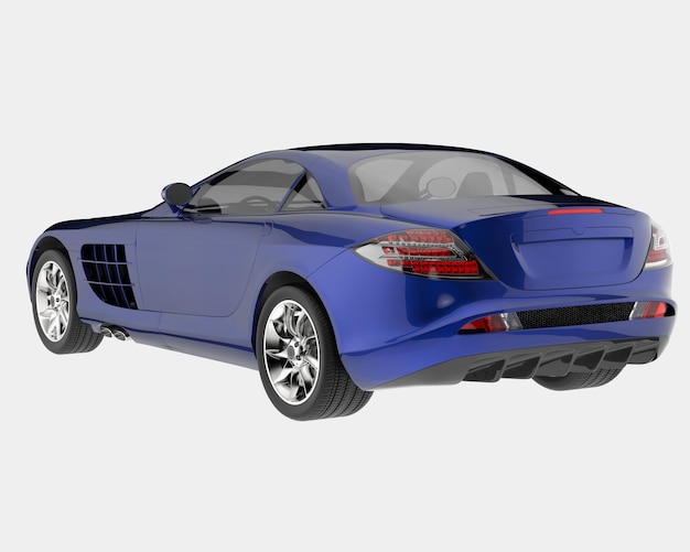 Foto auto sportiva isolata su sfondo 3d rendering illustrazione