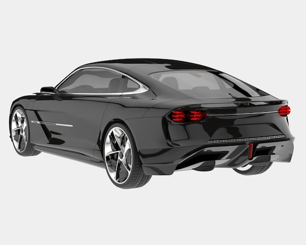 Sport car isolated on background 3d rendering illustration