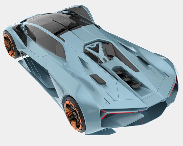 Спортивный автомобиль, изолированные на фоне 3D рендеринга иллюстрации