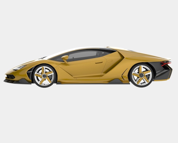 Sport car isolated on background 3d rendering illustration