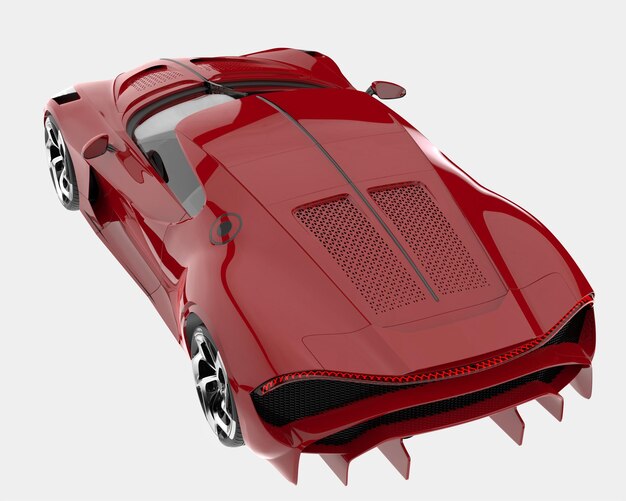 Sport car isolated on background 3d rendering illustration