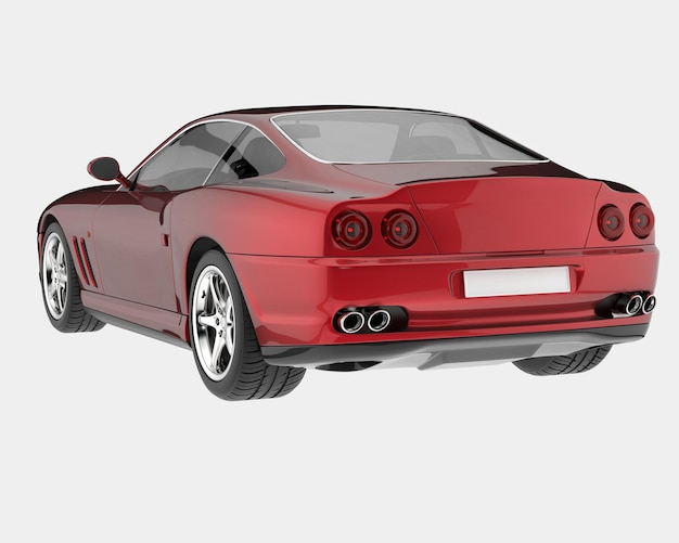 Sport car isolated on background 3d rendering illustration