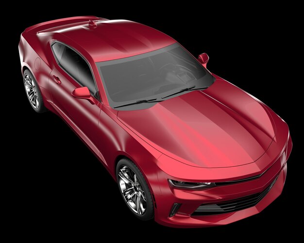 Auto sportiva isolata su sfondo 3d rendering illustrazione