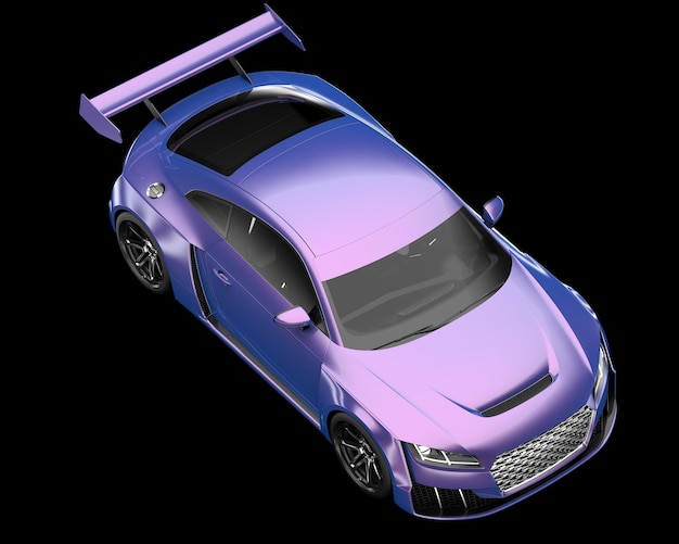 Foto auto sportiva isolata su sfondo 3d rendering illustrazione