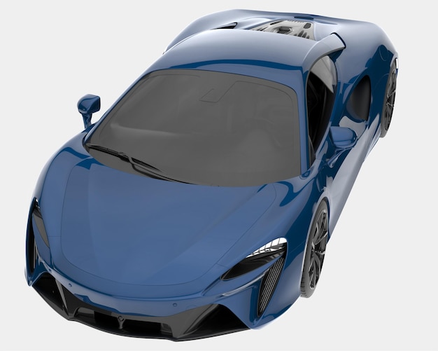 Спортивный автомобиль, изолированные на фоне 3D рендеринга иллюстрации