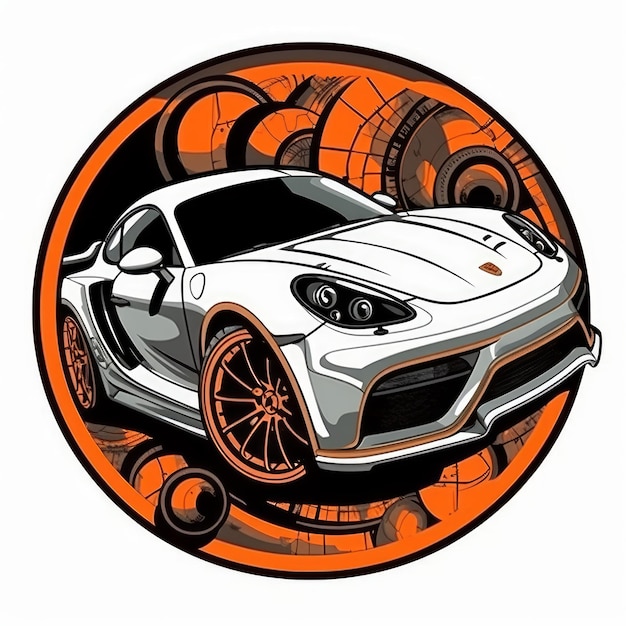 sport car vector design for t shirt clipping mask