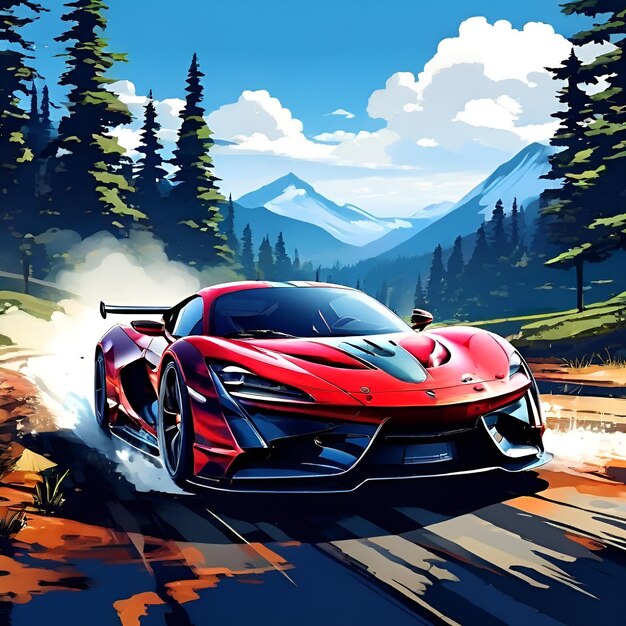 Sport car wallpaper illustration images