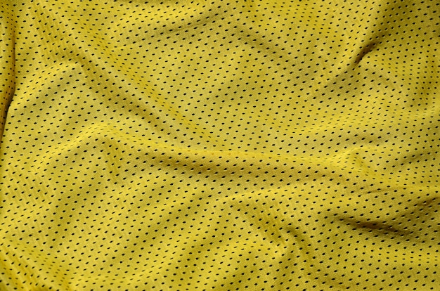 Sport clothing fabric texture background, top view 