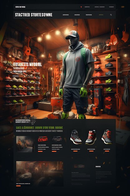 Sport Epic Layout Website Creatief webontwerp voor sport winkels en winkels Figma Concept Ideas