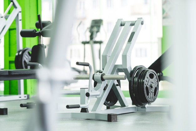 The sport equipment in the fitness center