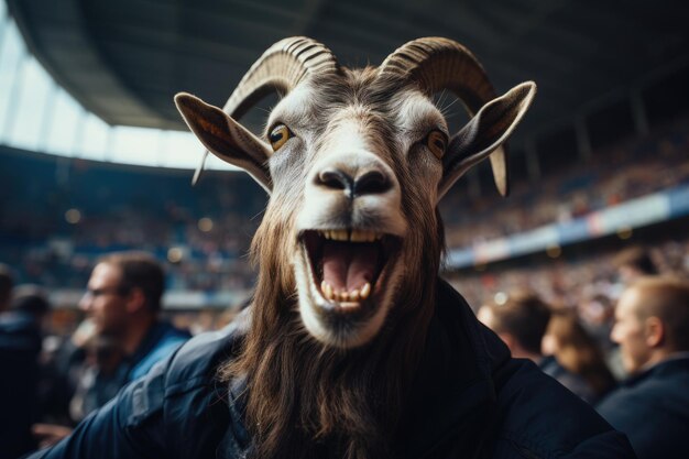 Photo sport fans cheer and celebrating a winning tournament in stadium generative ai