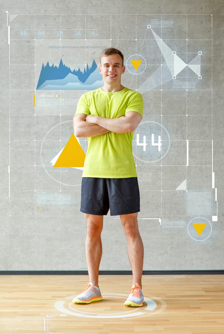sport, fitness, lifestyle and people concept - smiling man in gym
