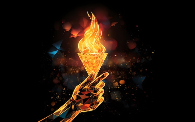 Photo sport games olympic torch flame fire