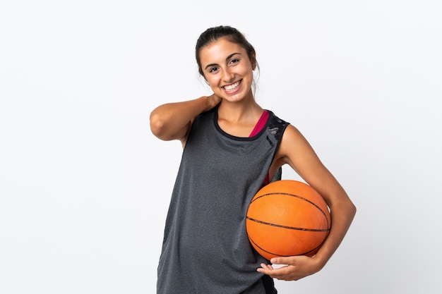 Sport girl over isolated background