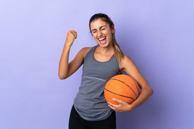 Sport girl over isolated background