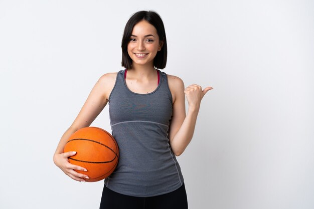 Sport girl over isolated background