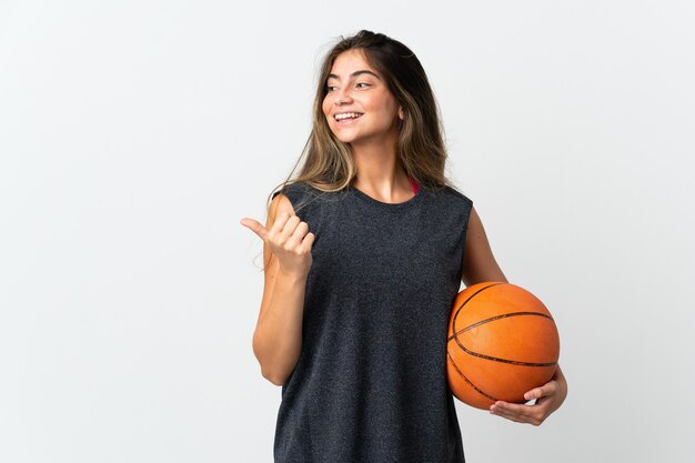 Sport girl over isolated background