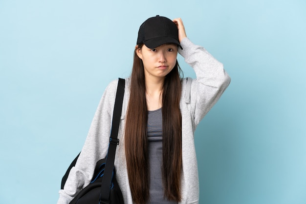 Sport girl over isolated background