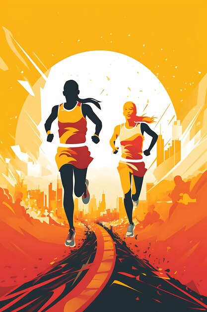 Sport Poster Creative 2D Vector Design in Bold Flat Colors Dynamic Event World Sport