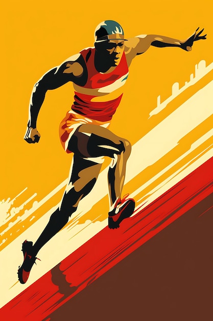 Sport Poster Creative 2D Vector Design in Bold Flat Colors Dynamic Event World Sport