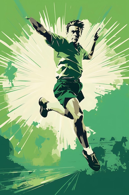 Спортивный плакат Креативный 2D векторный дизайн в жирных плоских цветах Динамическое событие World Sport