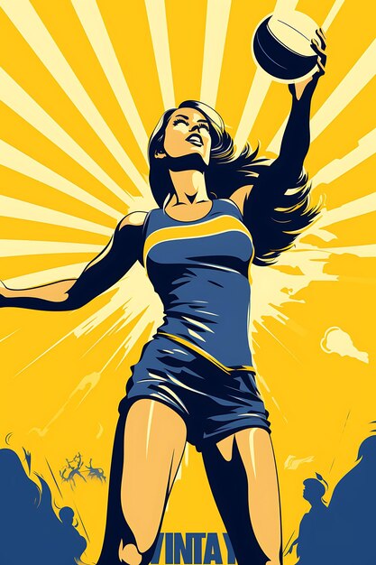 Sport poster creative 2d vector design in bold flat colors dynamic event world sport