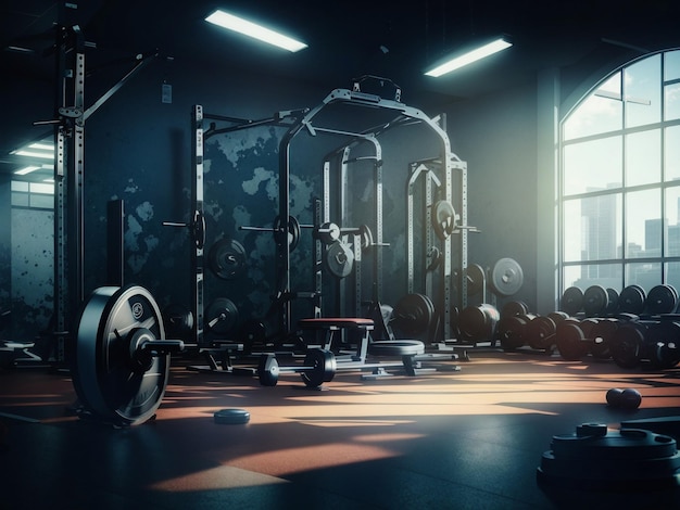 Sport room gym illustration