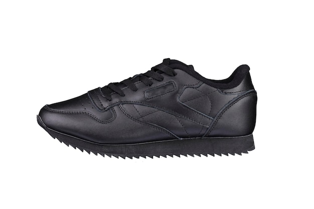 Scarpe sportive sneaker nera su sfondo bianco scarpa