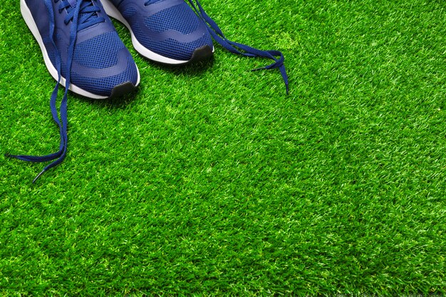 Sport shoes on grass