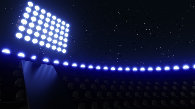 Sport stadium background flashing lights  Glowing stadium lights