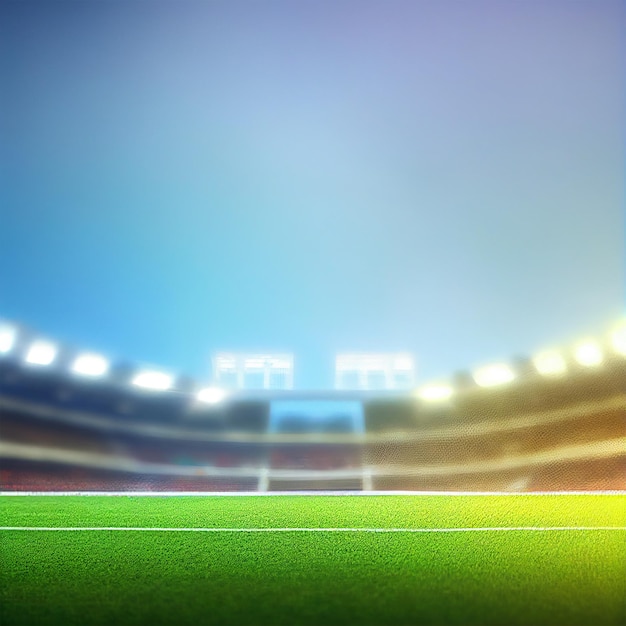 Sport voetbalstadion onscherpe achtergrond AI gegenereerde afbeelding