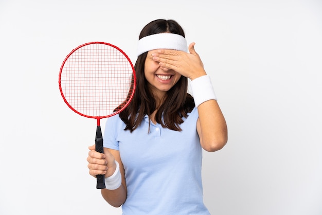 sport vrouw over geïsoleerde achtergrond