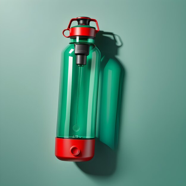 Sport water bottle on a green background