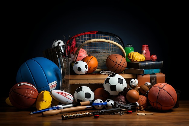 Sporting essentials in focus sports equipment photo